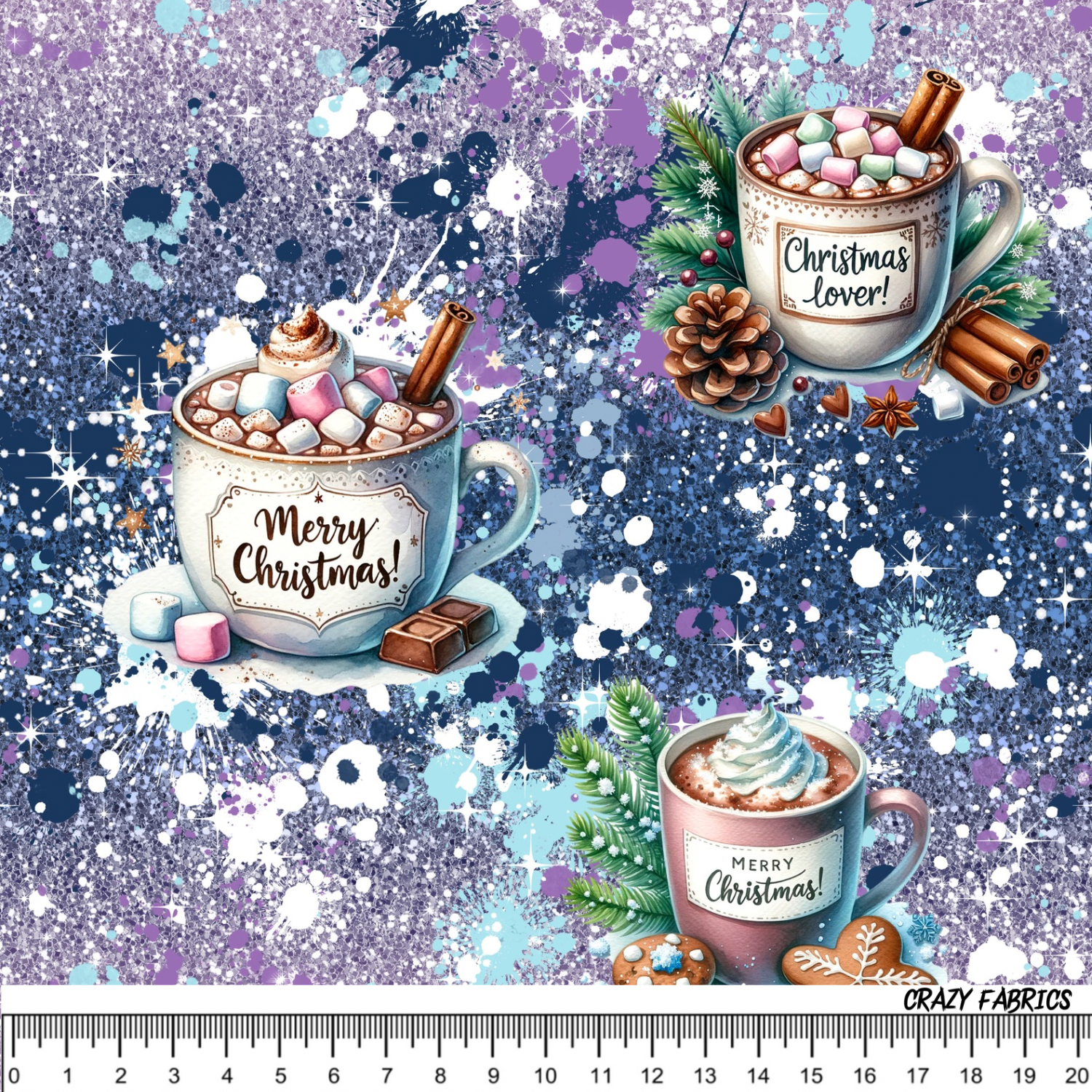 Stoff „Advent Hot Drinks“