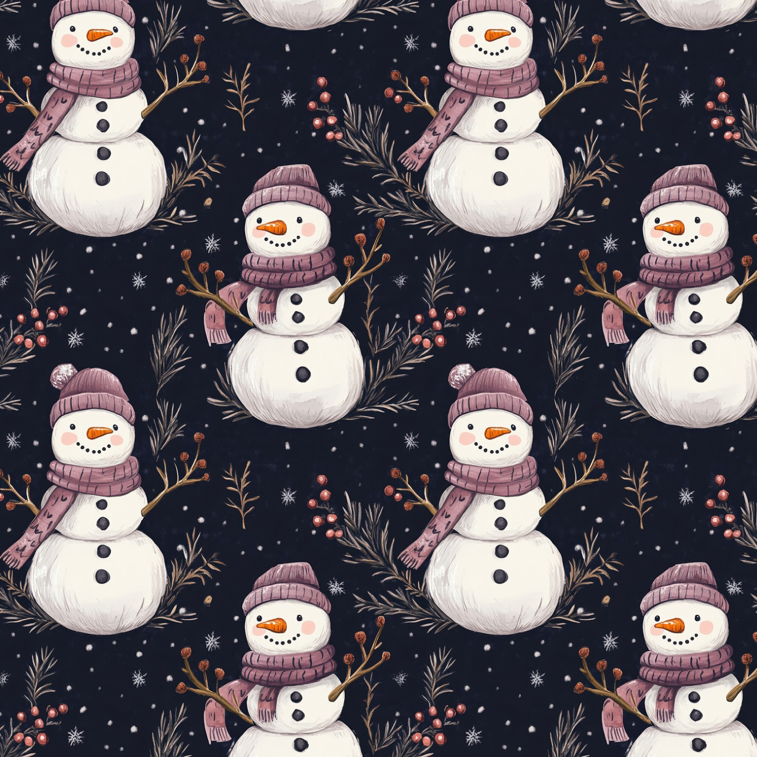 Stoff „Schneemann de Luxe“