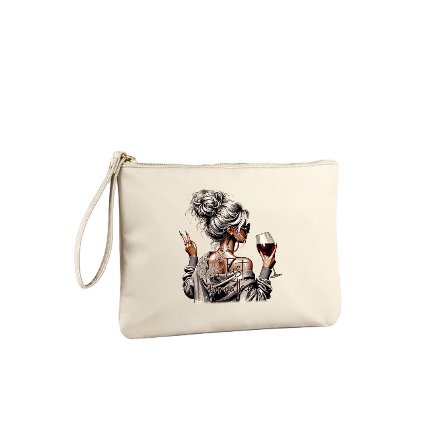 Kosmetik Tasche „Just breather“ creme