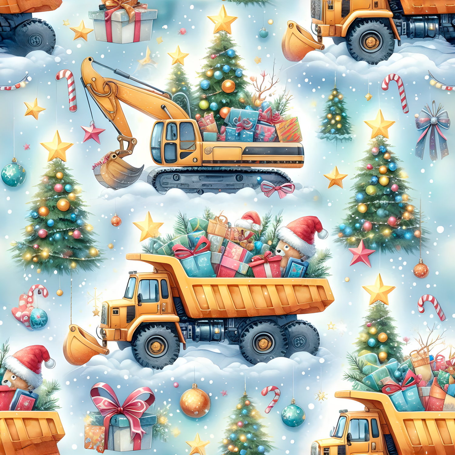 Stoff „Weihnachts Baustelle“