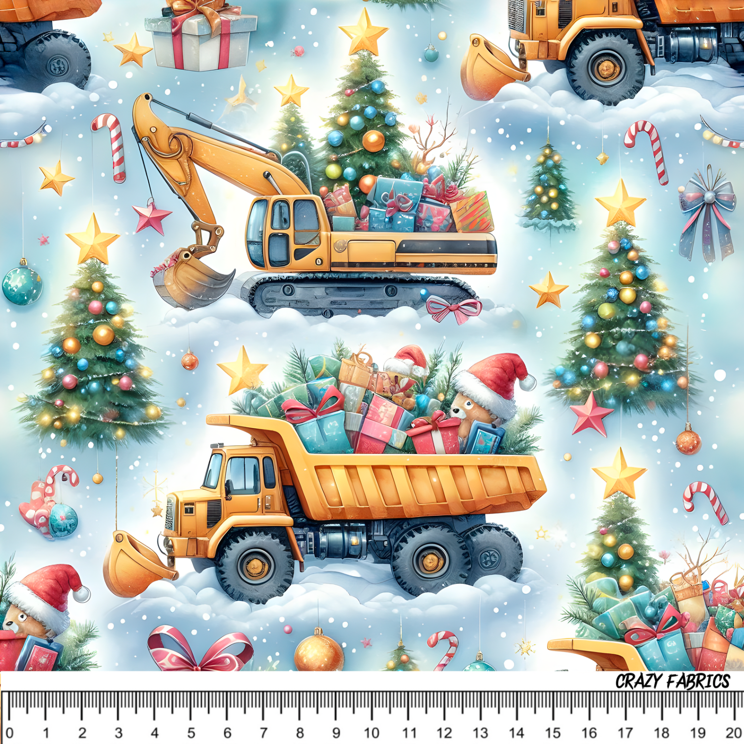 Stoff „Weihnachts Baustelle“