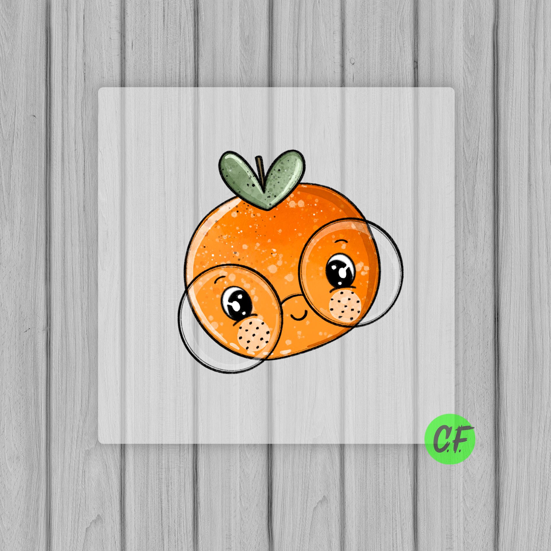 Rub On „Mandarinchen mit Brille“