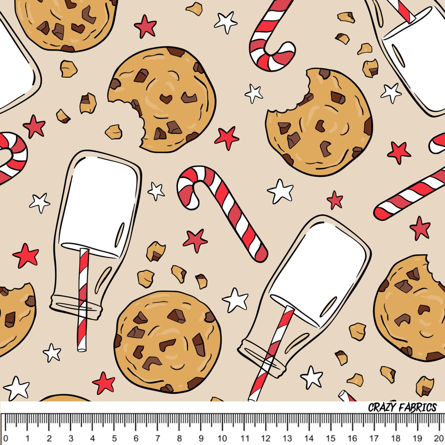 Stoff „Cookie Milk on Christmas Days“