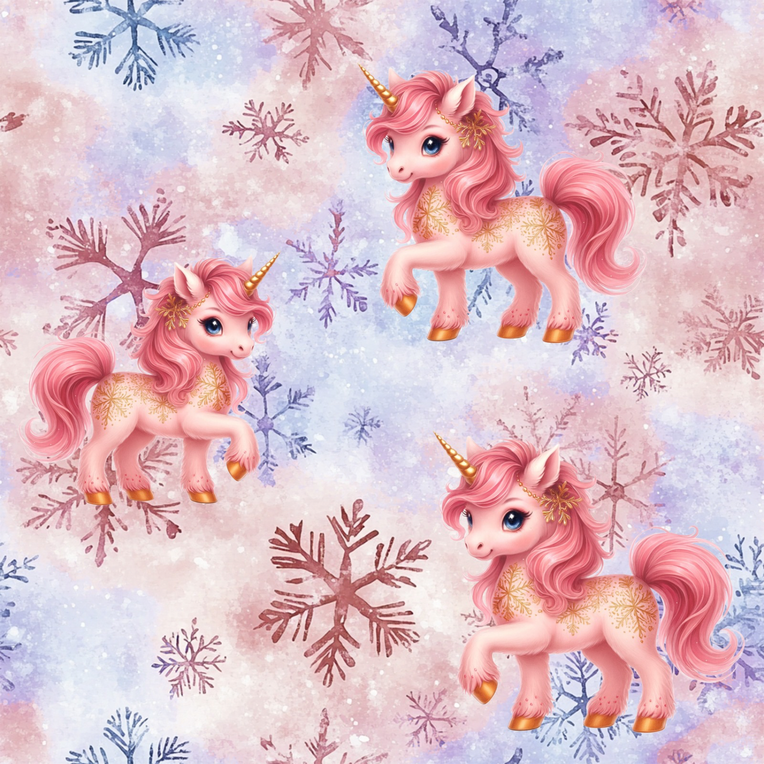 Stoff „ Einhorn Winter Wunderland“