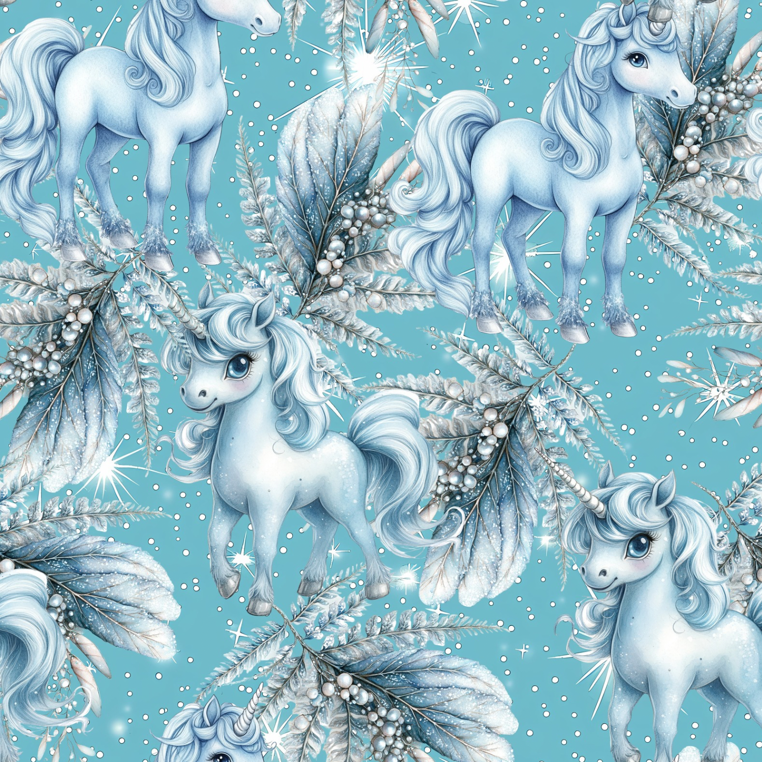 Stoff „glamour Einhorn“