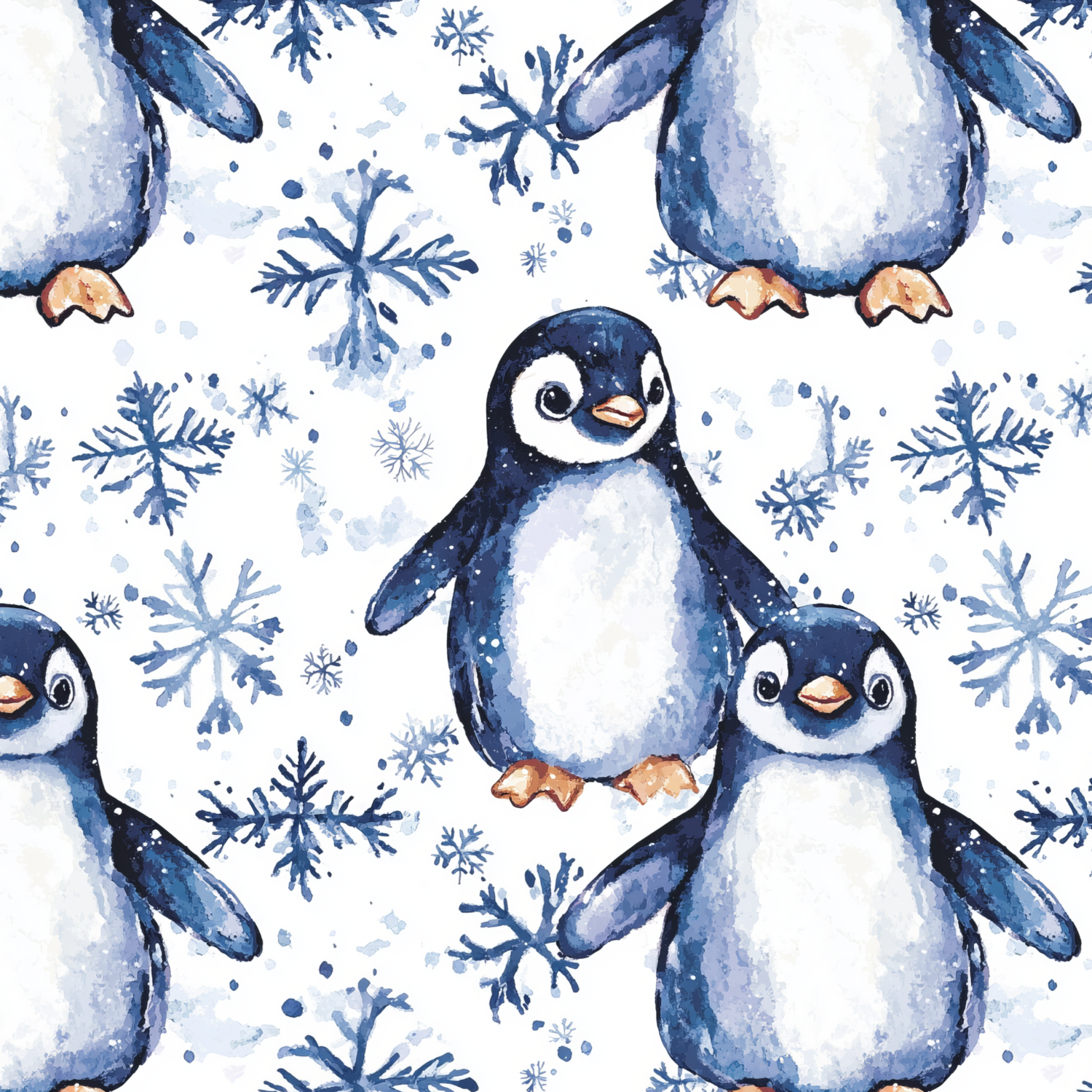 Stoff „Black White Pinguins“