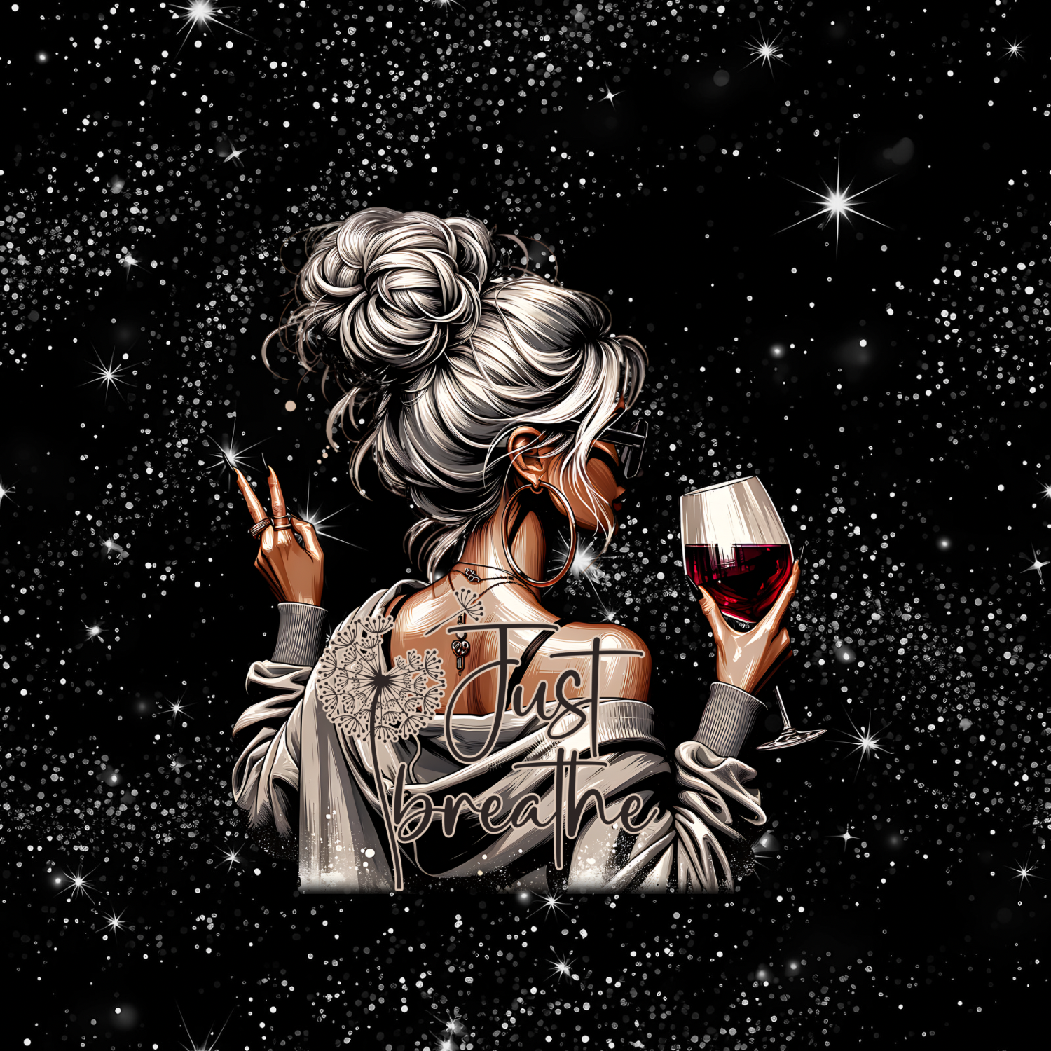 Panel „Just breather Glitzer black“