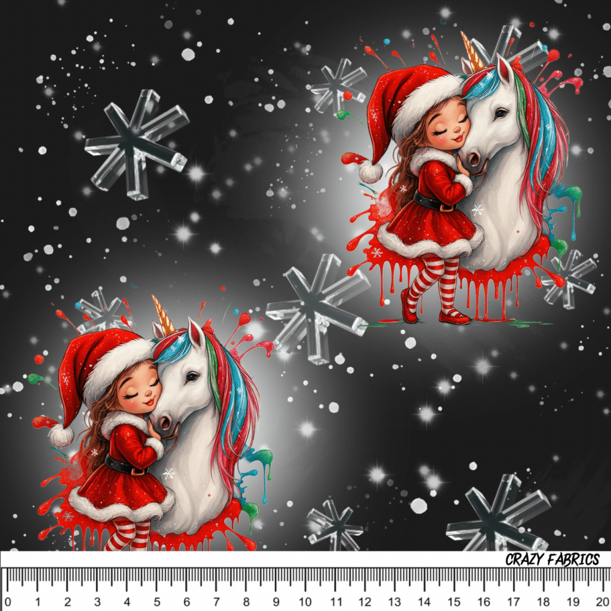 Stoff „Madchen mit Pferd x - mas“ - Crazy Fabrics