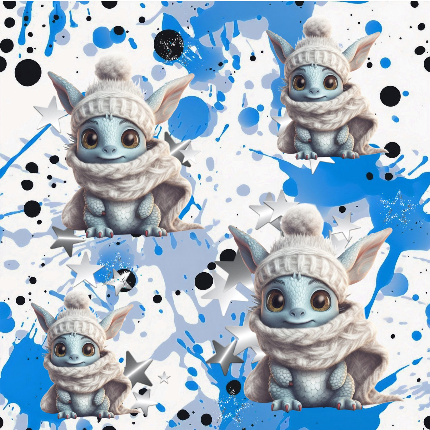 Stoff „Ice blue Dragon“