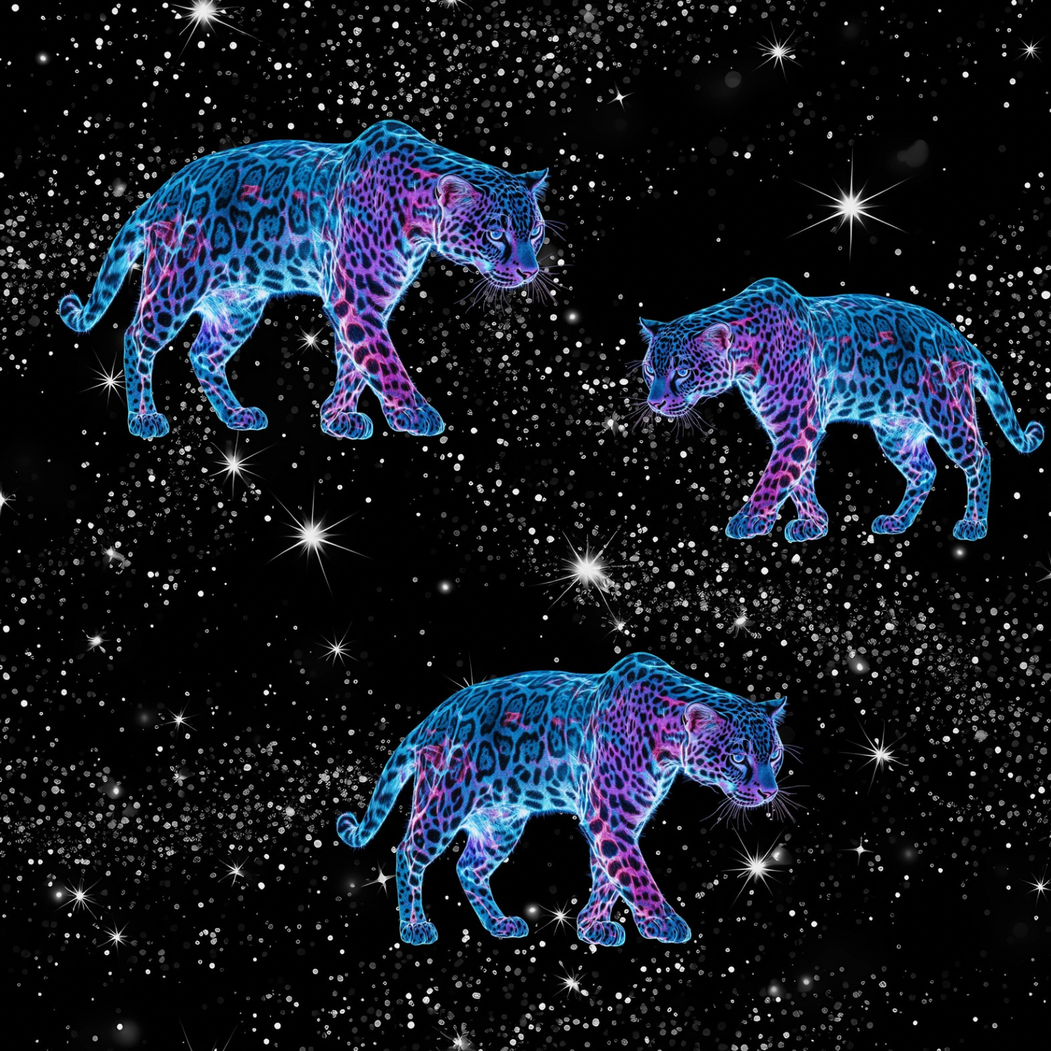 Stoff „Neon Panter“