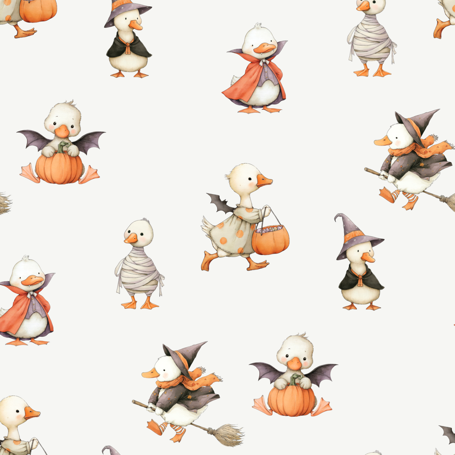 Stoff „Halloween Ente“