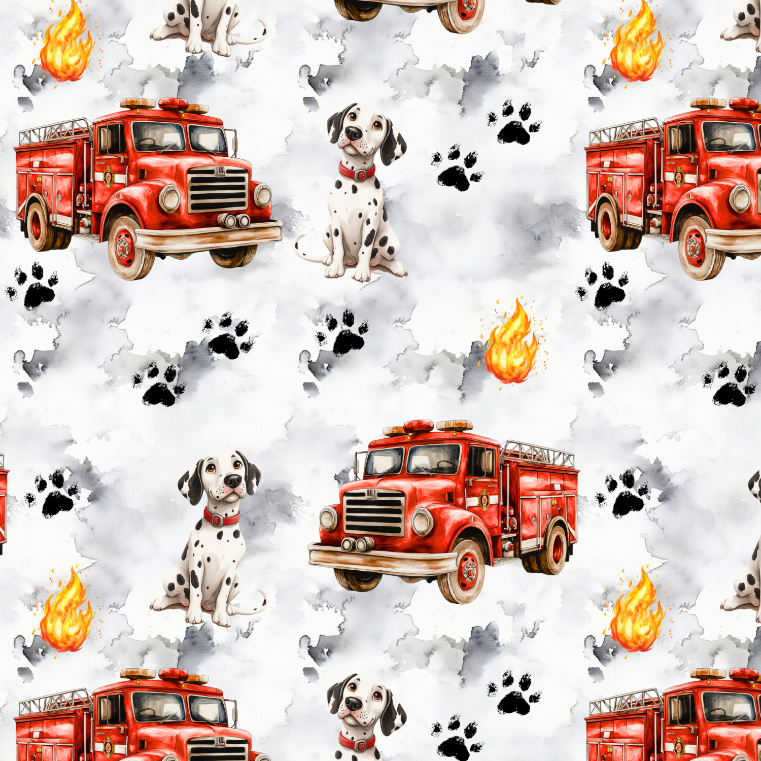 Stoff „Mira and the Fire Truck“