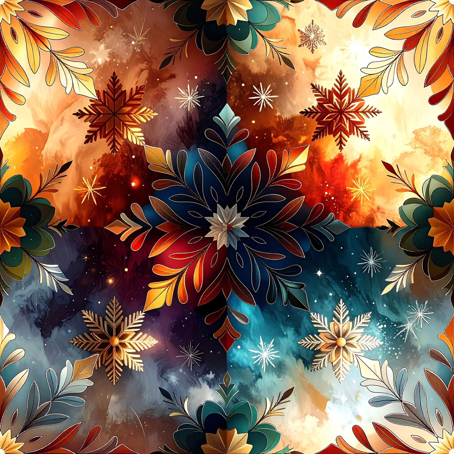 Stoff „fire Flower“