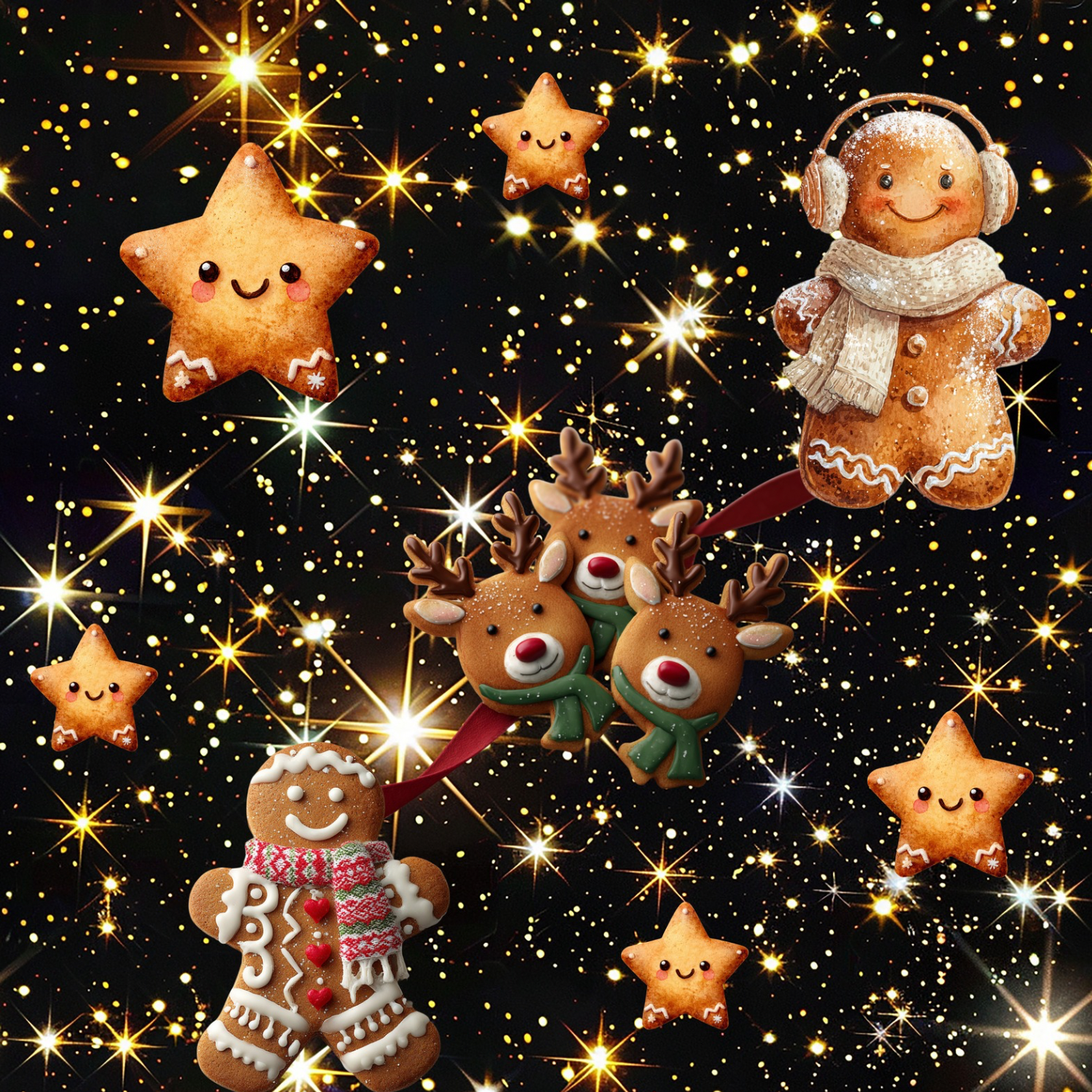 Stoff „Lebkuchen Party“