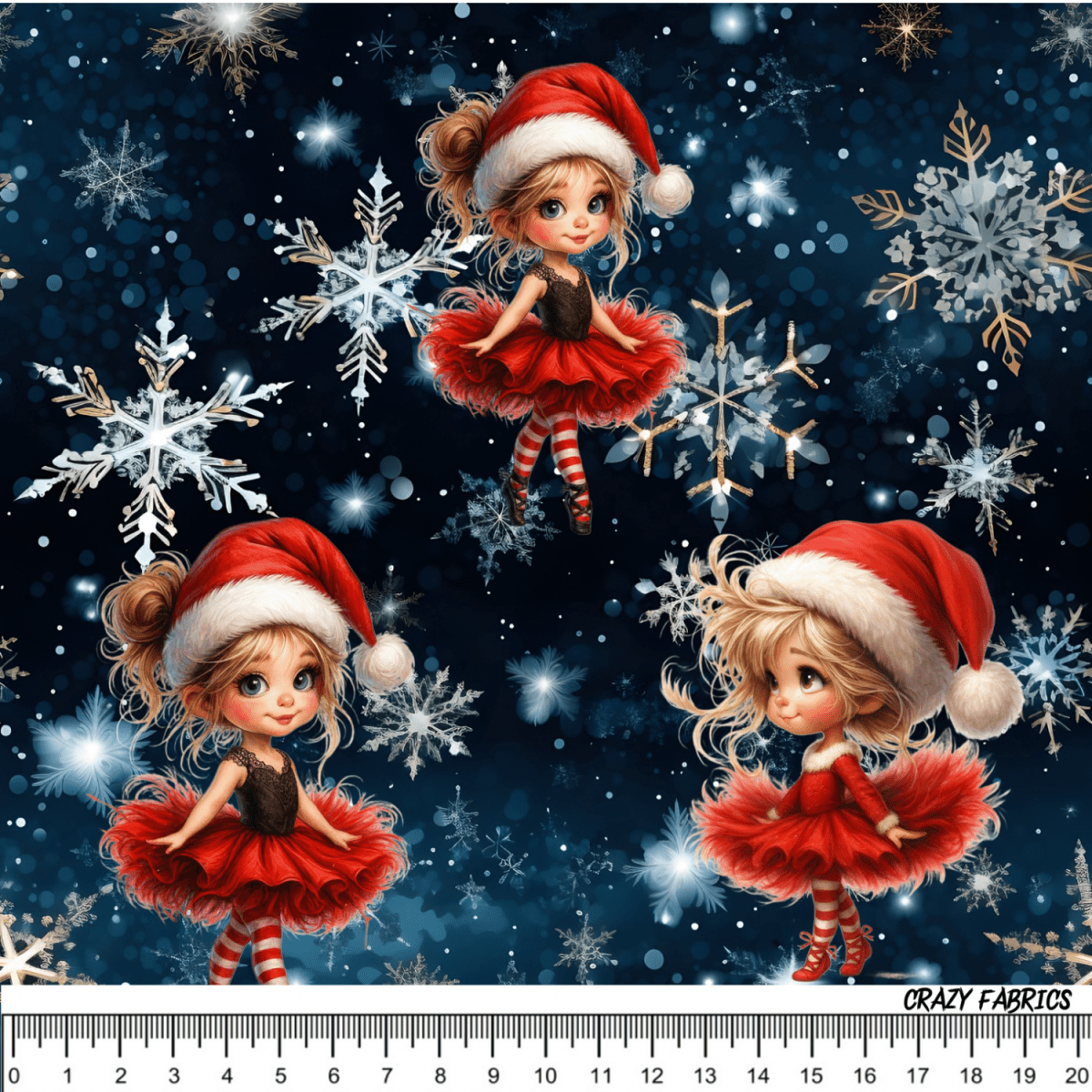 Stoff „Winter Ballerina blau“ - Crazy Fabrics