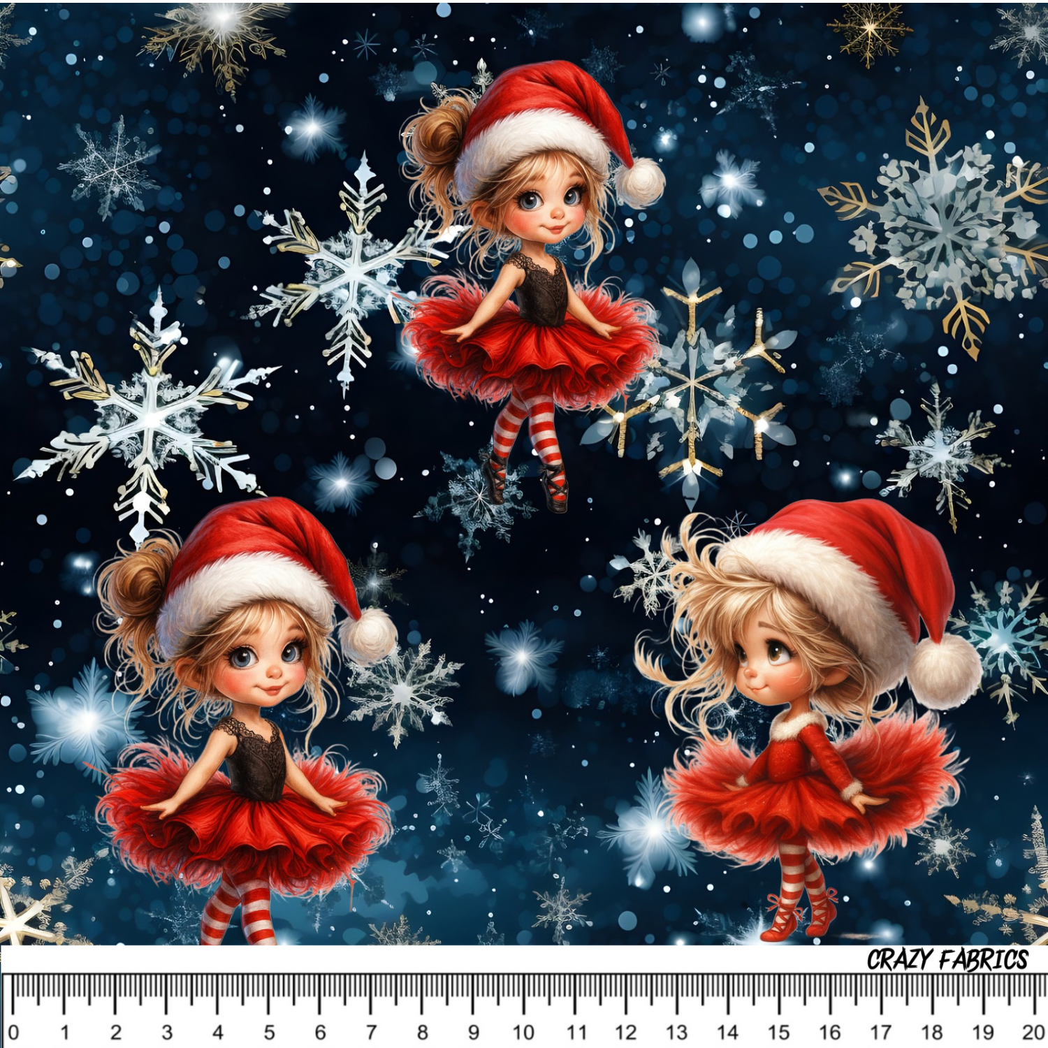 Stoff „Winter Ballerina blau“