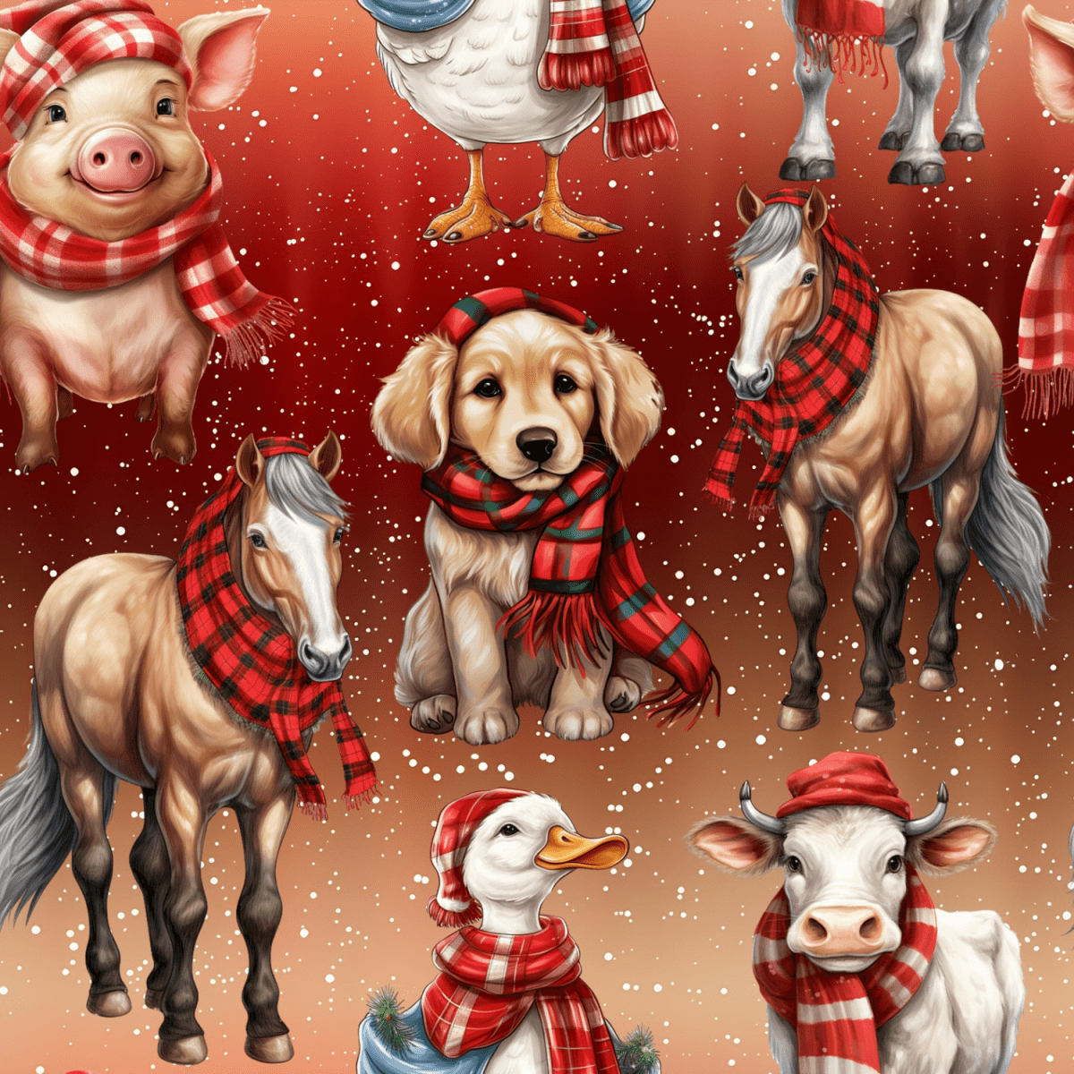 Stoff „Weihnachts Liebkingstiere“ - Crazy Fabrics