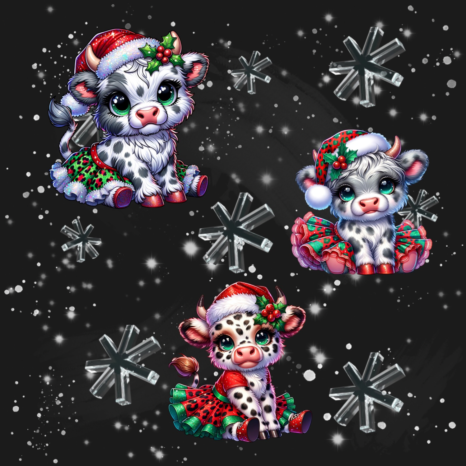 Stoff „X-mas Kuh“