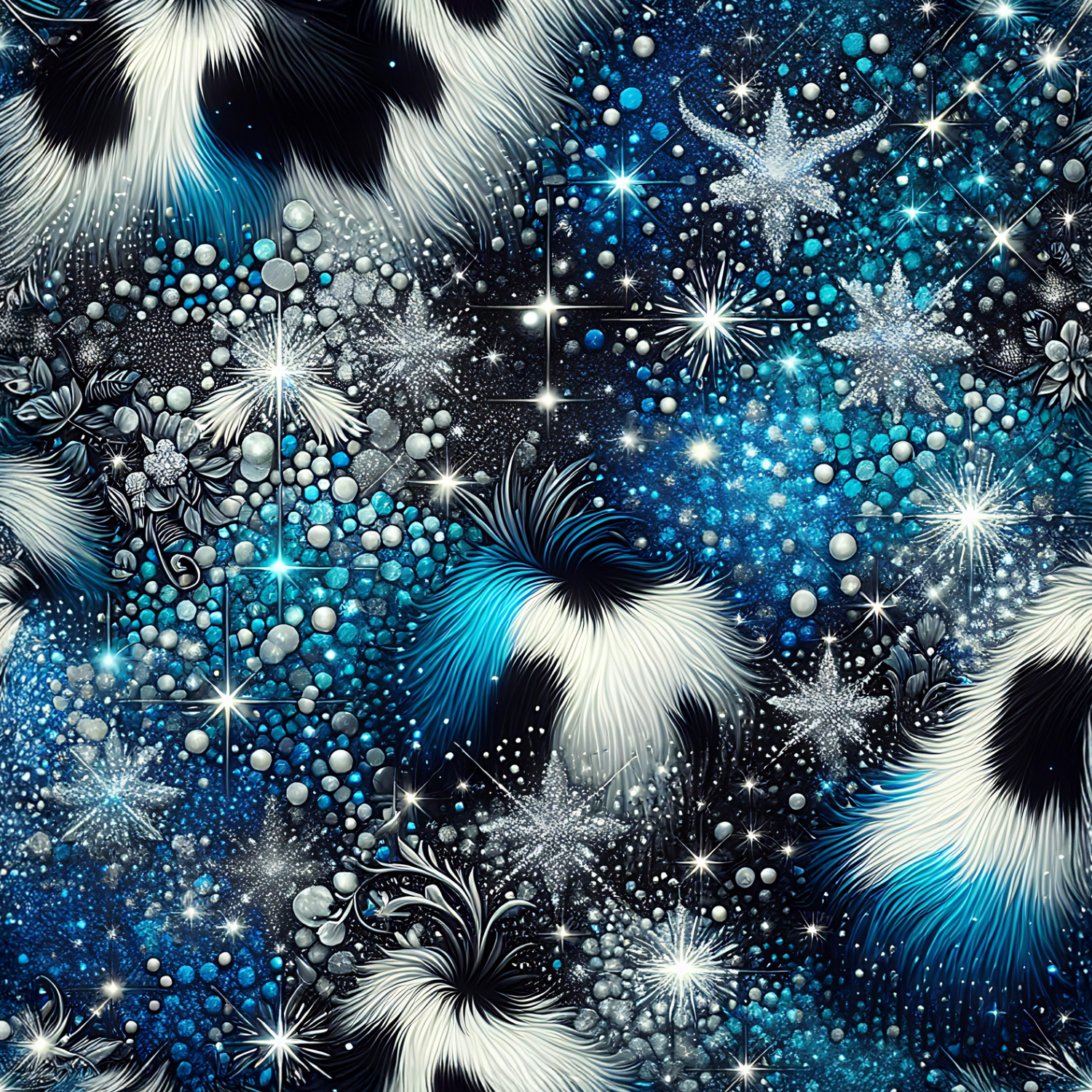 Stoff „Leo Feder blau“