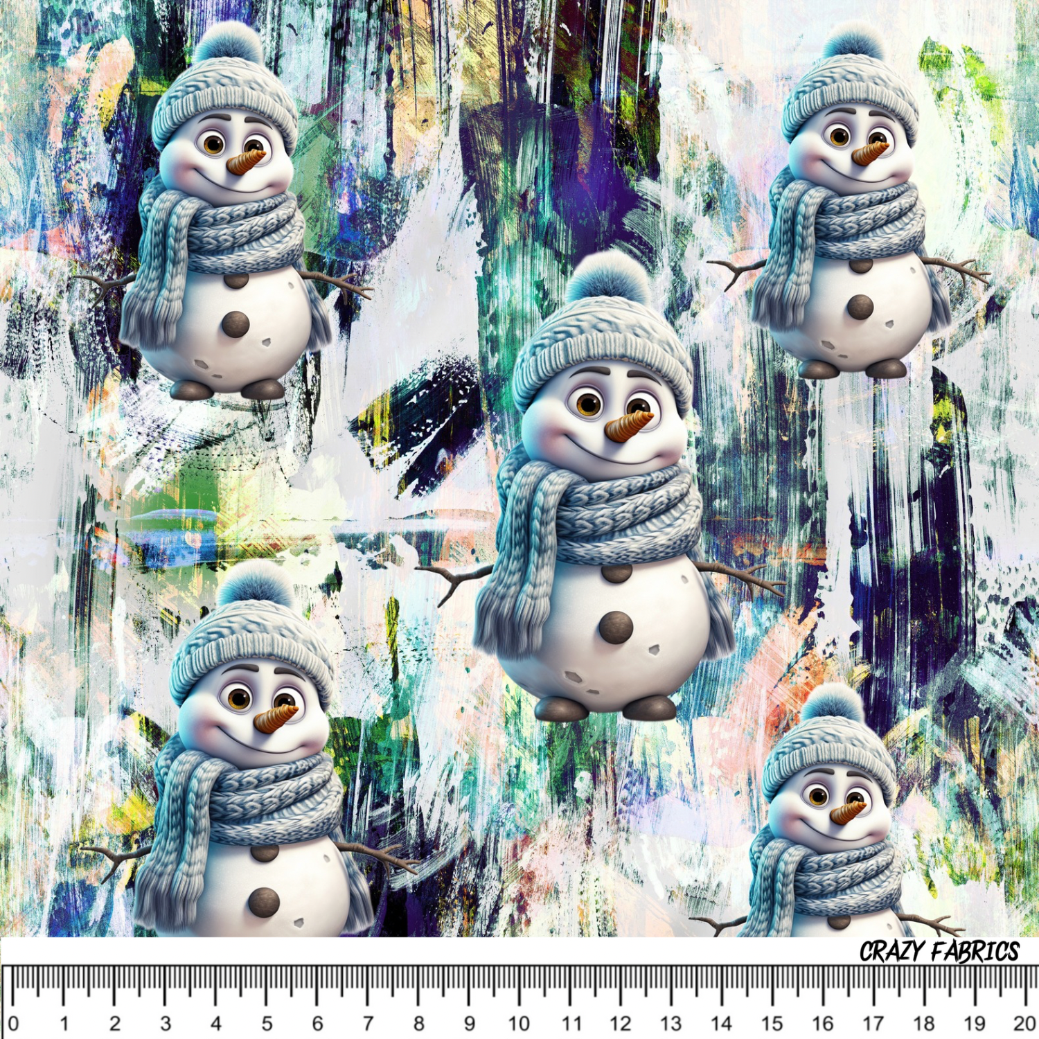 Stoff „Snowmen on ice“