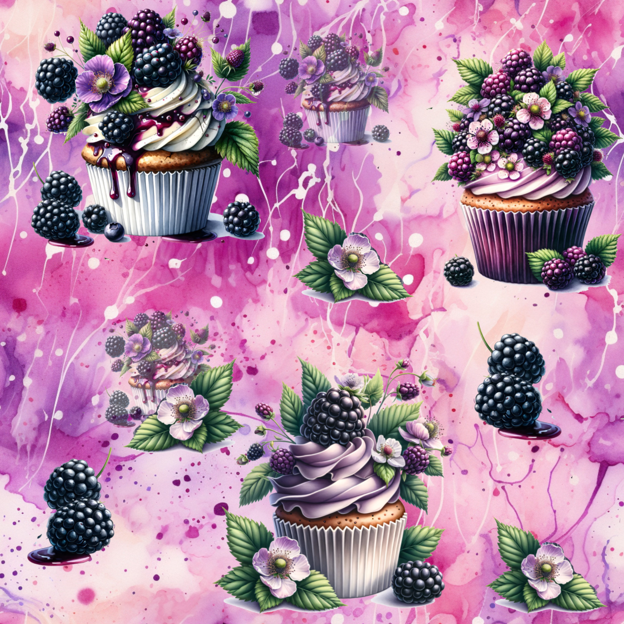 Stoff „Blackberry Pie“