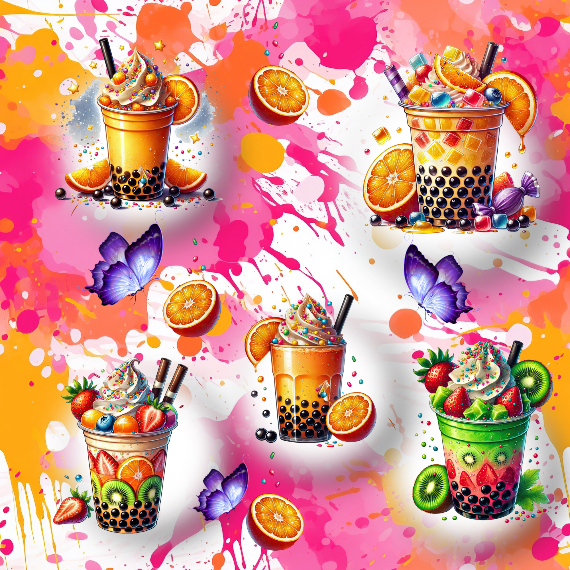 Stoff „ Fruit Cocktails“